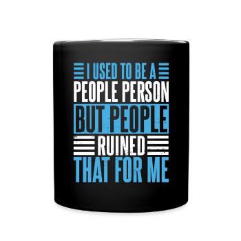 Früher war ich ein geselliger Mensch, Männer, introvertiert - Tasse einfarbig - Schwarz - Vorne