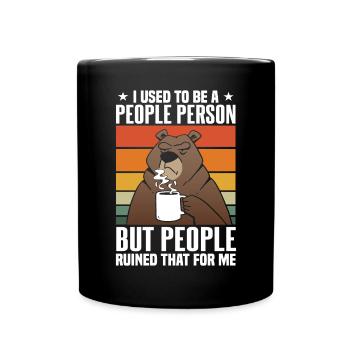 Retro Bear People Person - Full Colour Mug - black - Front