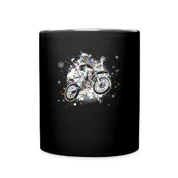 Christmas Motocross - Tasse einfarbig - Schwarz - Vorne