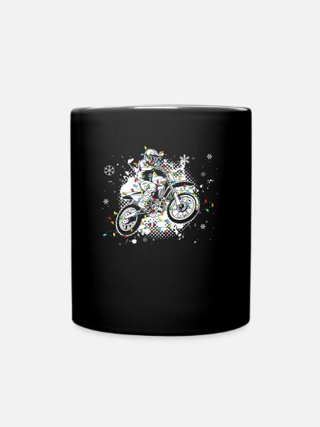 Christmas Motocross - Tasse einfarbig - Schwarz