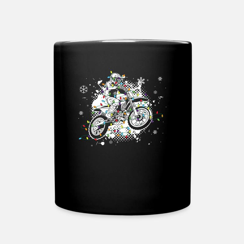 Christmas Motocross - Tasse einfarbig - Schwarz