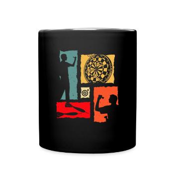 Dart Retro Dart Vintage Dart Player - Tasse einfarbig - Schwarz - Vorne