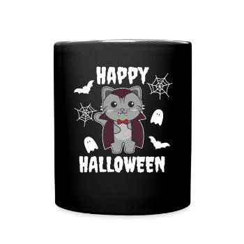 Chat Joyeux Halloween Mignon Costume de Vampire - Mug uni - noir - Devant