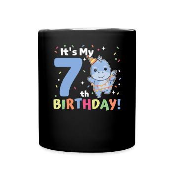 Dino pour les enfants de 7 ans - Mug uni - noir - Devant