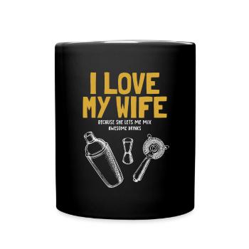 J’aime ma femme Barman Barman Mixologiste - Mug uni - noir - Devant