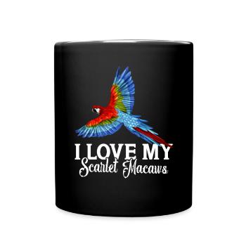 Ich liebe meinen Scarlet Macaws - Tasse einfarbig - Schwarz - Vorne