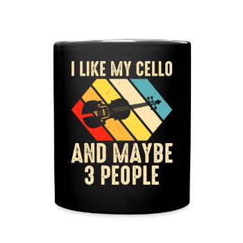 Cello Cellist - Full Colour Mug - black - Front