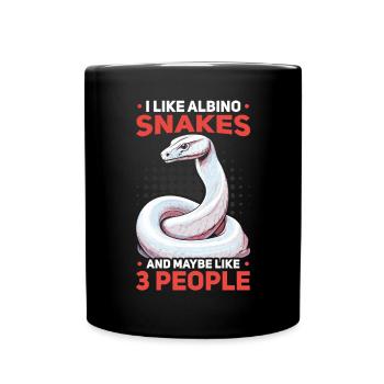 Boule albinos Phyton Serpent venimeux Serpent albinos - Mug uni - noir - Devant