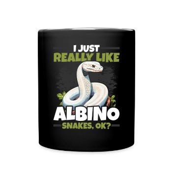 Boule albinos Phyton Serpent venimeux Serpent albinos - Mug uni - noir - Devant