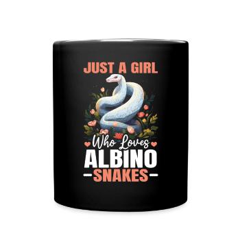 Boule albinos Phyton Serpent venimeux Serpent albinos - Mug uni - noir - Devant