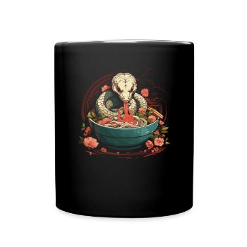 Boule albinos Phyton Boa Serpent albinos venimeux Ramen - Mug uni - noir - Devant