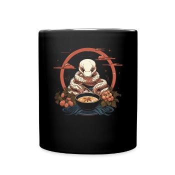 Albino-Kugel Phyton-Boa Giftige Albino-Schlangen-Ramen - Tasse einfarbig - Schwarz - Vorne