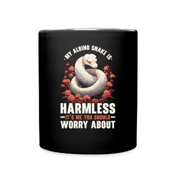 Boule albinos Phyton Serpent venimeux Serpent albinos - Mug uni - noir - Devant