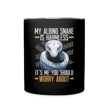 Boule albinos Phyton Serpent venimeux Serpent albinos - Mug uni - noir - Devant