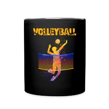 Un joueur de volleyball art abstrait sport - Mug uni - noir - Devant