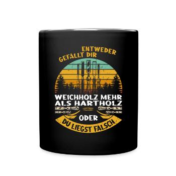 Holzschnitzer Holzschnitzerei - Tasse einfarbig - Schwarz - Vorne