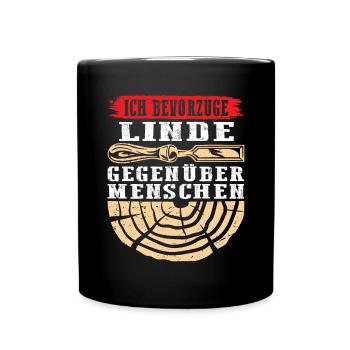 Holzschnitzer Holzschnitzerei - Tasse einfarbig - Schwarz - Vorne