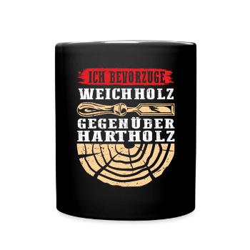 Holzschnitzer Holzschnitzerei - Tasse einfarbig - Schwarz - Vorne