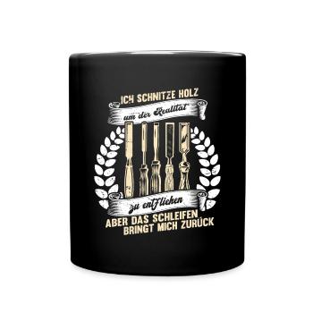 Holzschnitzer Holzschnitzerei - Tasse einfarbig - Schwarz - Vorne