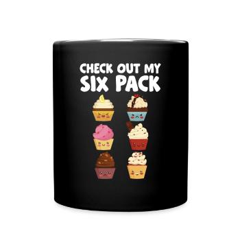 Funny Check Out My Six Pack Frosting Baking Cupcak - Full Colour Mug - black - Front