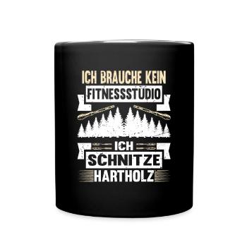 Holzschnitzer Holzschnitzerei - Tasse einfarbig - Schwarz - Vorne