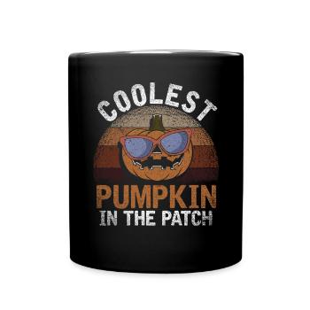 La citrouille la plus cool du patch Halloween - Mug uni - noir - Devant