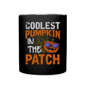 La citrouille la plus cool du patch Halloween - Mug uni - noir - Devant