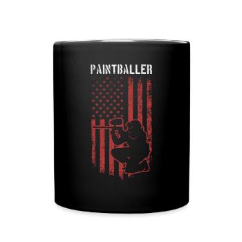 Joueur de paintball Paintballer Paintballer US Flag - Mug uni - noir - Devant