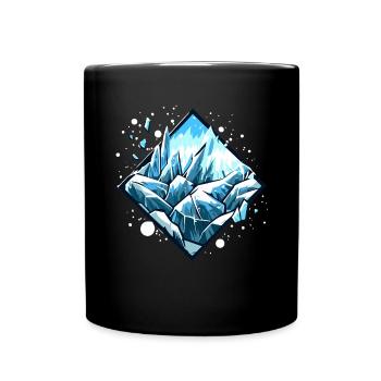 Cristaux de glace Icicles Paysage hivernal - Mug uni - noir - Devant