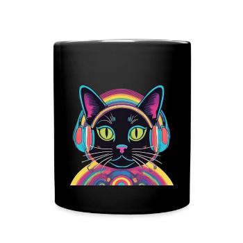 Chat Cosmic Groove - Mug uni - noir - Devant