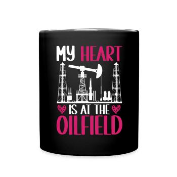 Ölfeldarbeiter Rig Roughneck Ölfeldfrau - Tasse einfarbig - Schwarz - Vorne