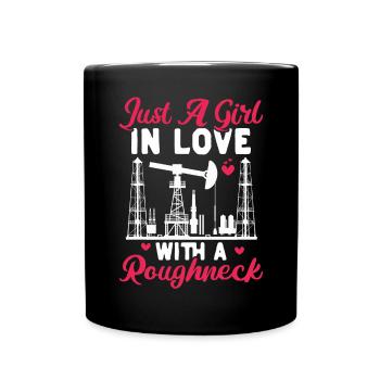 Ölfeldarbeiter Rig Roughneck Ölfeldfrau - Tasse einfarbig - Schwarz - Vorne