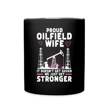 Ölfeldarbeiter Rig Roughneck Ölfeldfrau - Tasse einfarbig - Schwarz - Vorne