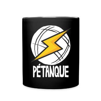 Boule Kugeln für Bouler Boules Set und Petanque - Tasse einfarbig - Schwarz - Vorne