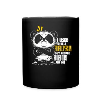 Panda Asozial Früher war ich ein geselliger Mensch - Tasse einfarbig - Schwarz - Vorne