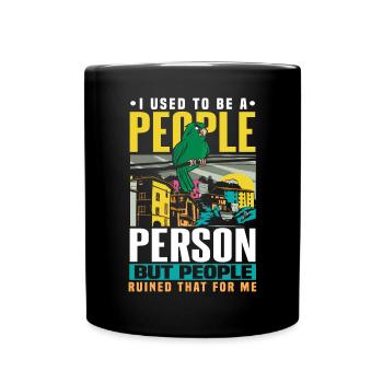 I Used To Be A People Person Bird Parrot Introvert - Full Colour Mug - black - Front