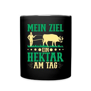 Traktorfahrer Hühnerbauer Landwirte - Tasse einfarbig - Schwarz - Vorne