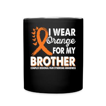 Portez de l’orange pour la sensibilisation des Frères Crps - Mug uni - noir - Devant