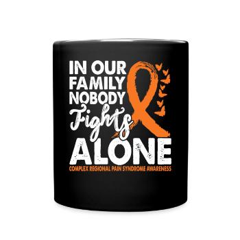 Personne ne se bat seul mois de sensibilisation au crps orange - Mug uni - noir - Devant