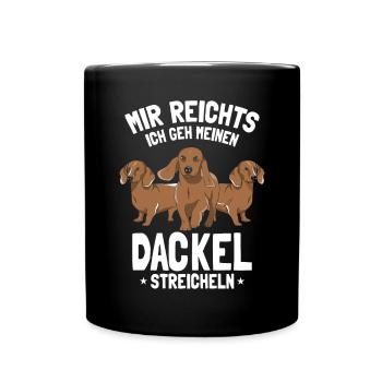 Dackel Dachshund Rauhaardackel Haustier Hund - Tasse einfarbig - Schwarz - Vorne