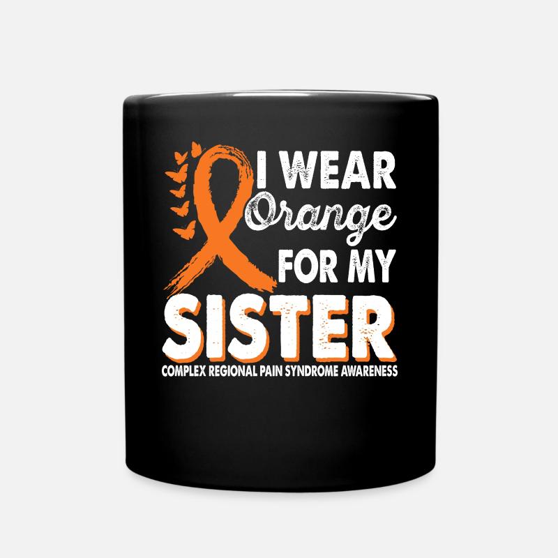 Tragen Sie Orange Zur Unterstützung Des Sister - Tasse einfarbig - Schwarz