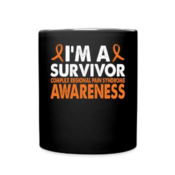 Survivre au Mois de la sensibilisation aux CRPS Ruban orange - Mug uni - noir - Devant
