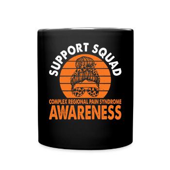Support Squad Crps Awareness Month Orange Ribbon - Full Colour Mug - black - Front