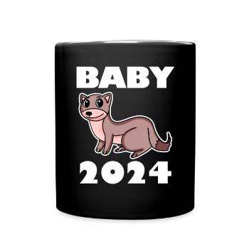 Baby 2024 - Geburt Schwanger 2024 Schwangerschaft - Tasse einfarbig - Schwarz - Vorne