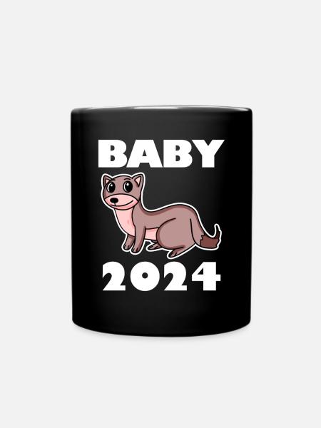 Baby 2024 - Birth Pregnant 2024 Pregnancy - Full Colour Mug - black
