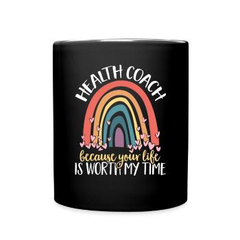 Health Coach Nutritionist Life Coach - Full Colour Mug - black - Front