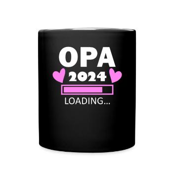 Opa 2024 - Opa werden - Opa loading 2024 - Tasse einfarbig - Schwarz - Vorne