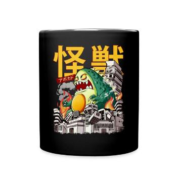 Kaiju Avocado Japanisches Anime-Monster - Tasse einfarbig - Schwarz - Vorne