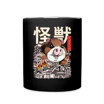 Kaiju Guinea Pig Japanese Anime Monster Nage - Full Colour Mug - black - Front