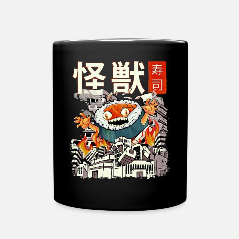 Kaiju Sushi Japanisch Anime Monster - Tasse einfarbig - Schwarz